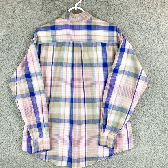 The North Face Shirt Mens Medium Green Plaid Brown Trout Outdoor Hiking Fishing - Picture 6 of 12